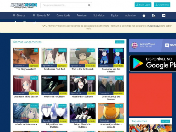 Animes Vision - Assistir Animes Online Grátis HD